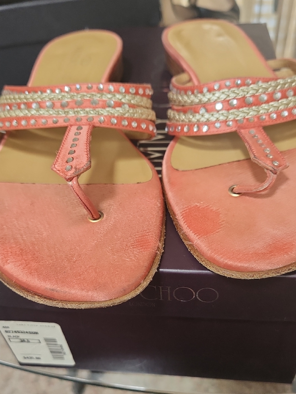 Valentino Garavani Coral Braided Stud Thong Sandals